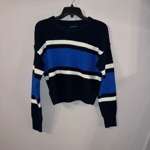 Navy blue, blue and white stripped crewneck sweater American Eagle XS